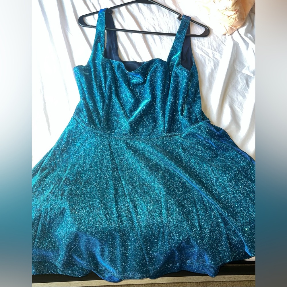 Blue sparkly party dress